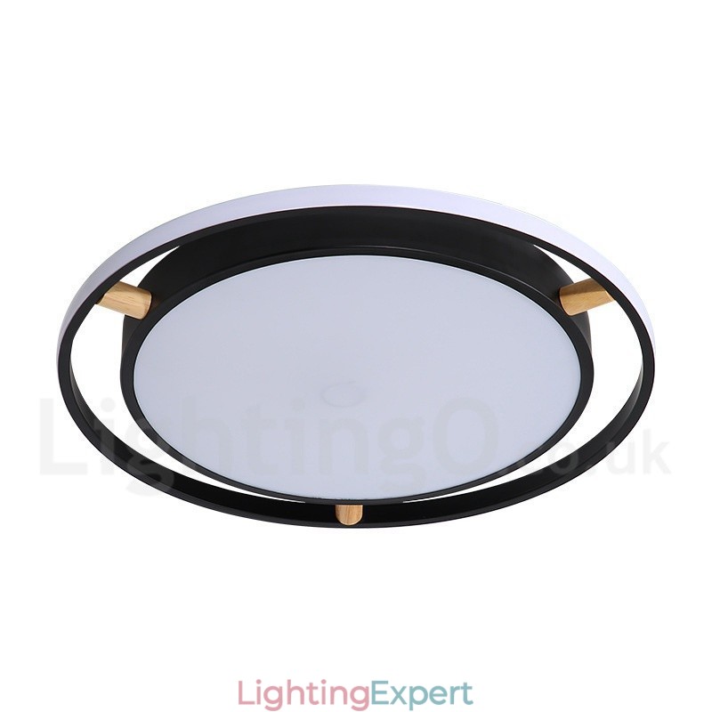Dimmable Macaron Ultra thin Multi Colours Wood Round Ceiling Light with Acrylic Shade Ceiling Lamp Nordic Style