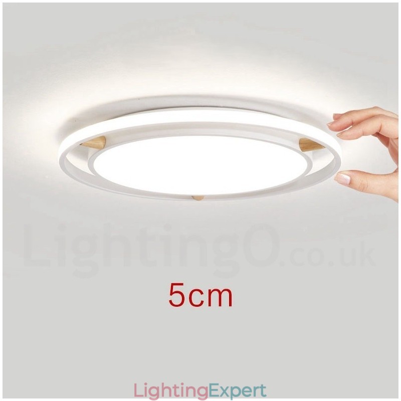 Dimmable Macaron Ultra thin Multi Colours Wood Round Ceiling Light with Acrylic Shade Ceiling Lamp Nordic Style