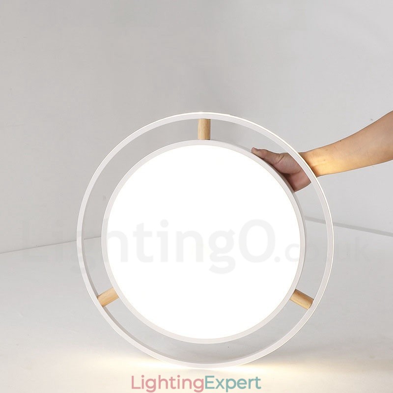 Dimmable Macaron Ultra thin Multi Colours Wood Round Ceiling Light with Acrylic Shade Ceiling Lamp Nordic Style