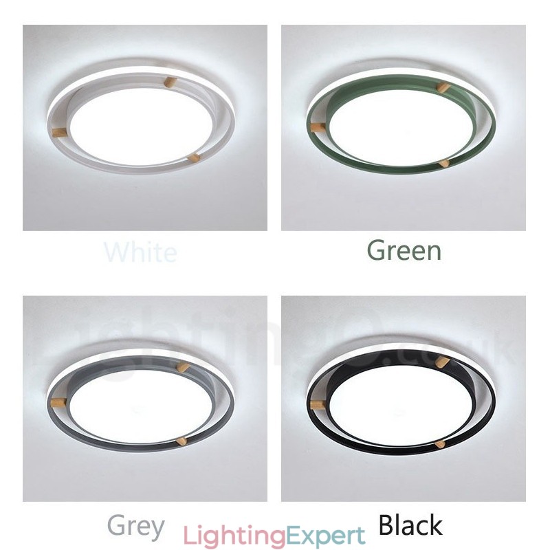 Dimmable Macaron Ultra thin Multi Colours Wood Round Ceiling Light with Acrylic Shade Ceiling Lamp Nordic Style