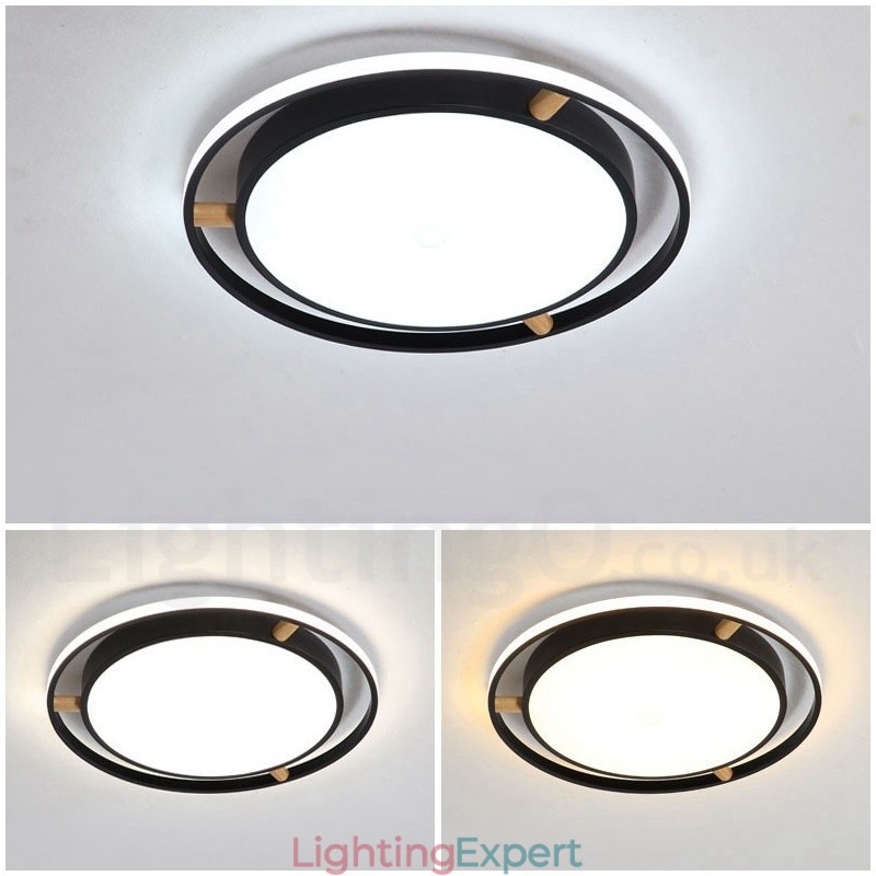 Dimmable Macaron Ultra thin Multi Colours Wood Round Ceiling Light with Acrylic Shade Ceiling Lamp Nordic Style