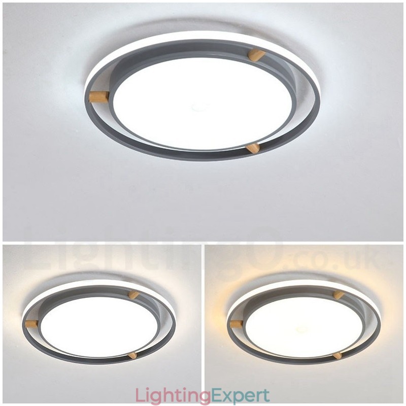 Dimmable Macaron Ultra thin Multi Colours Wood Round Ceiling Light with Acrylic Shade Ceiling Lamp Nordic Style