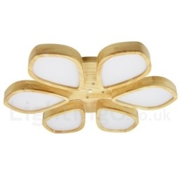 Wood Petal Ceiling Light with Acrylic Shade Ceiling Lamp Nordic Style