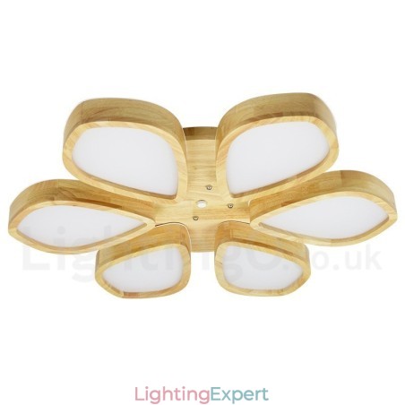 Wood Petal Ceiling Light with Acrylic Shade Ceiling Lamp Nordic Style Wood Petal Ceiling Light with Acrylic Shade Ceiling Lamp Nordic Style