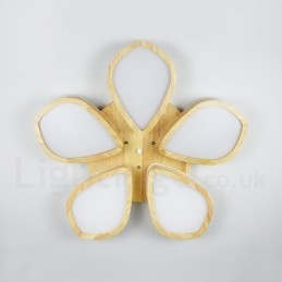 Wood Petal Ceiling Light with Acrylic Shade Ceiling Lamp Nordic Style