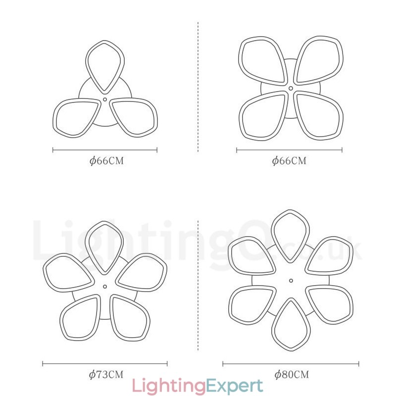 Wood Petal Ceiling Light with Acrylic Shade Ceiling Lamp Nordic Style
