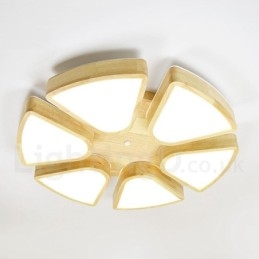 Wood Petal Ceiling Light with Acrylic Shade Ceiling Lamp Nordic Style