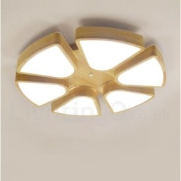 Wood Petal Ceiling Light with Acrylic Shade Ceiling Lamp Nordic Style