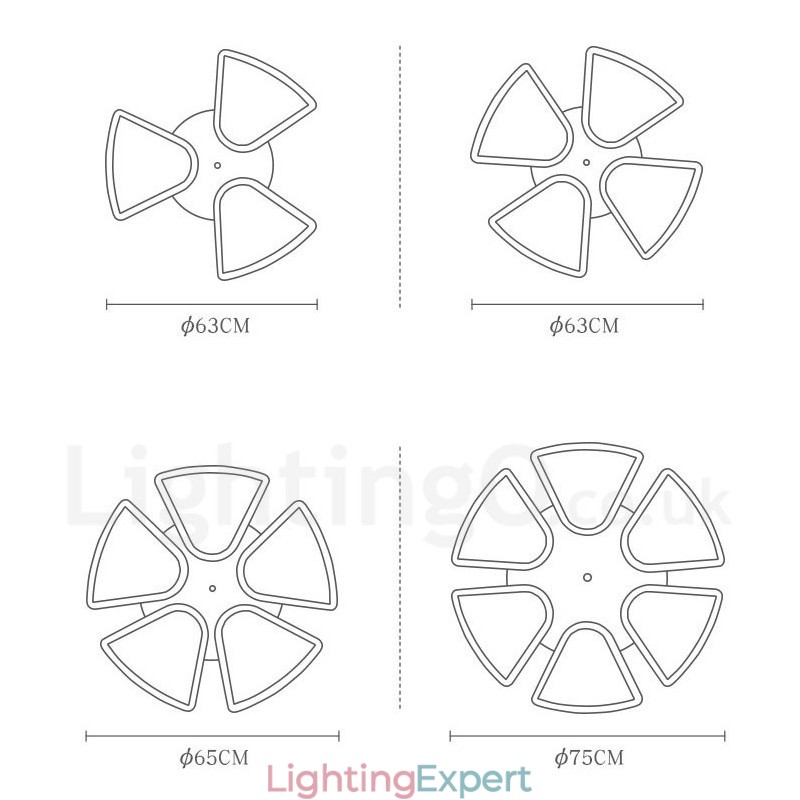 Wood Petal Ceiling Light with Acrylic Shade Ceiling Lamp Nordic Style