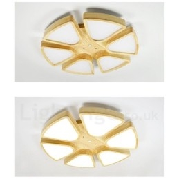 Wood Petal Ceiling Light with Acrylic Shade Ceiling Lamp Nordic Style