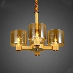 Fashion Pendant lamp Table Wooden Glass Cover