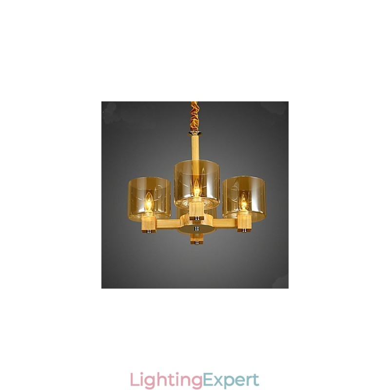 Fashion Pendant lamp Table Wooden Glass Cover
