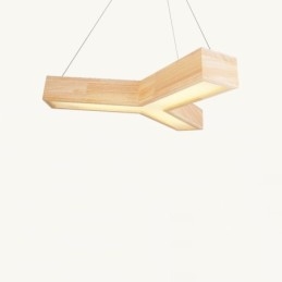 Wood Modern Triangle Pendant Light