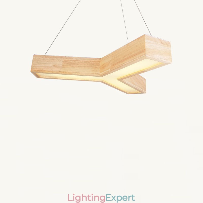 Wood Modern Triangle Pendant Light
