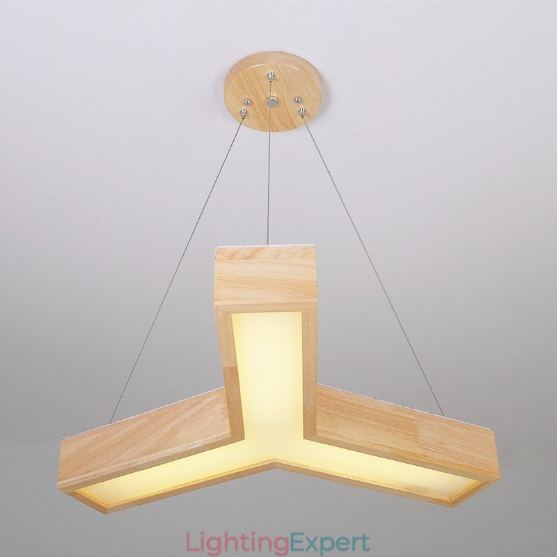 Wood Modern Triangle Pendant Light
