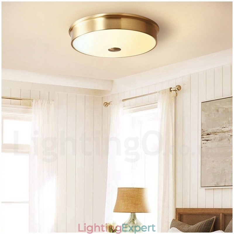 Retro Vintage Flush Mount Ceiling Light with Glass Shade