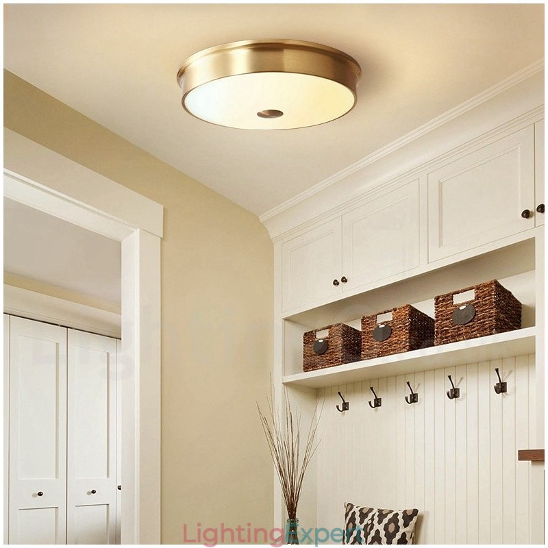 Retro Vintage Flush Mount Ceiling Light with Glass Shade