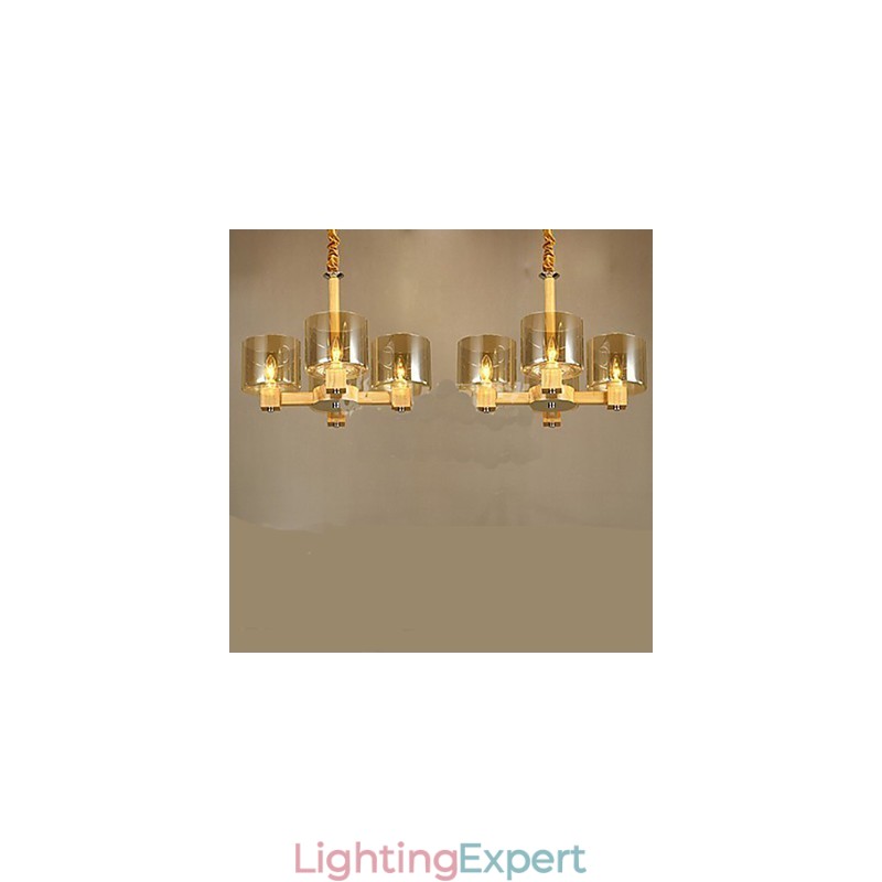 Fashion Pendant lamp Table Wooden Glass Cover