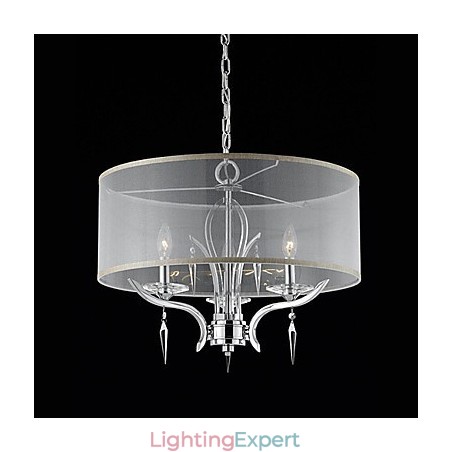 Crystal Modern Pendant with 3 Lights and Semitransparent Shade Crystal Modern Pendant with 3 Lights and Semitransparent Shade