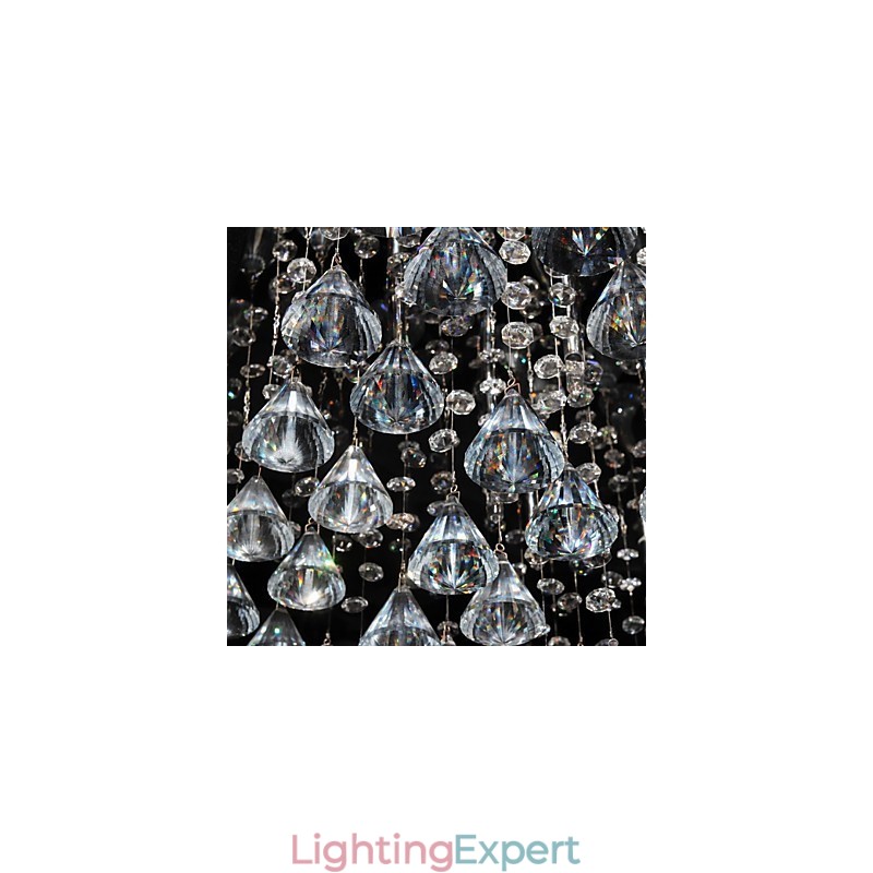 Traditional Classic Crystal Chrome Metal Chandelier