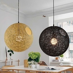 Country Simple Modern lamp Pastoral Rattan Lamp Hemp Ball Chandelier