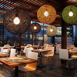 Country Simple Modern lamp Pastoral Rattan Lamp Hemp Ball Chandelier