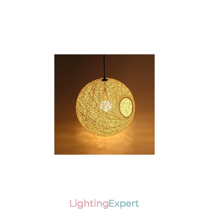 Country Simple Modern lamp Pastoral Rattan Lamp Hemp Ball Chandelier