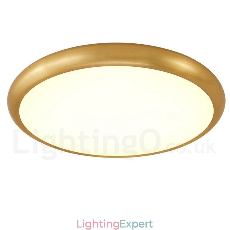 Ultra Thin Dimmable Modern Contemporary Nordic Style Flush Mount Brass Ceiling Lights with Acrylic Shade Also Can Be Used As Wall Light