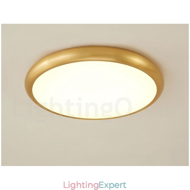 Ultra Thin Dimmable Modern Contemporary Nordic Style Flush Mount Brass Ceiling Lights with Acrylic Shade Also Can Be Used As Wall Light