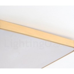 Ultra Thin Square Dimmable Modern Contemporary Nordic Style Flush Mount Brass Ceiling Lights with Acrylic Shade Also Can Be Used As Wall Light