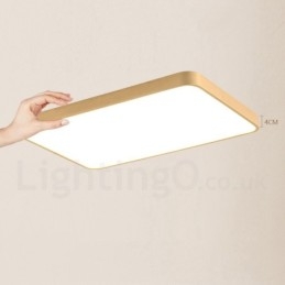 Ultra Thin Rectangle Dimmable Modern Contemporary Nordic Style Flush Mount Brass Ceiling Lights with Acrylic Shade Also Can Be Used As Wall Light