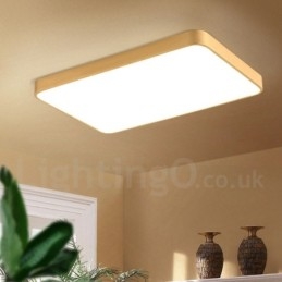 Ultra Thin Rectangle Dimmable Modern Contemporary Nordic Style Flush Mount Brass Ceiling Lights with Acrylic Shade Also Can Be Used As Wall Light