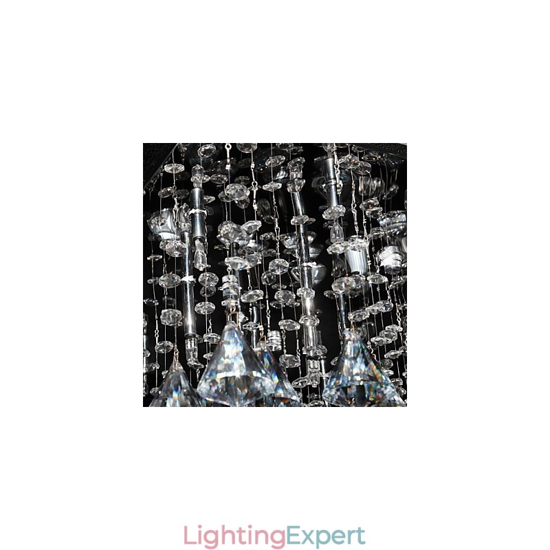 Traditional Classic Crystal Chrome Metal Chandelier