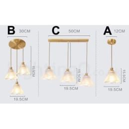 Pure Brass Rustic Lodge Nordic Style Pendant Light with Glass Shade