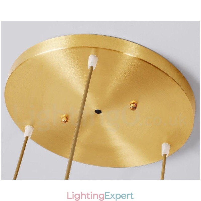 Pure Brass Rustic Lodge Nordic Style Pendant Light with Glass Shade