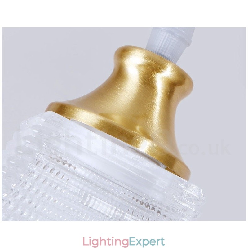 Pure Brass Rustic Lodge Nordic Style Pendant Light with Glass Shade