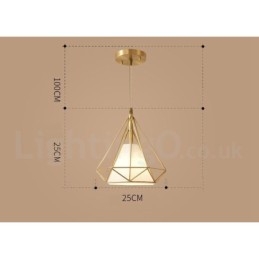 Pure Brass Rustic Lodge Nordic Style Pendant Light with Fabric Shade
