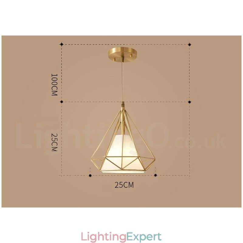 Pure Brass Rustic Lodge Nordic Style Pendant Light with Fabric Shade