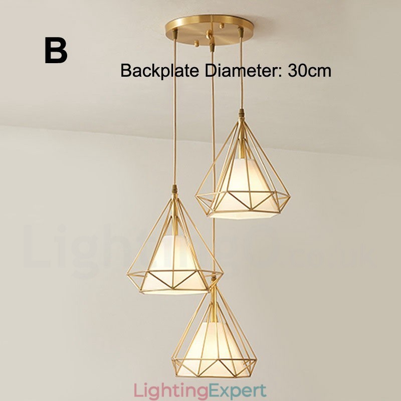 Pure Brass Rustic Lodge Nordic Style Pendant Light with Fabric Shade