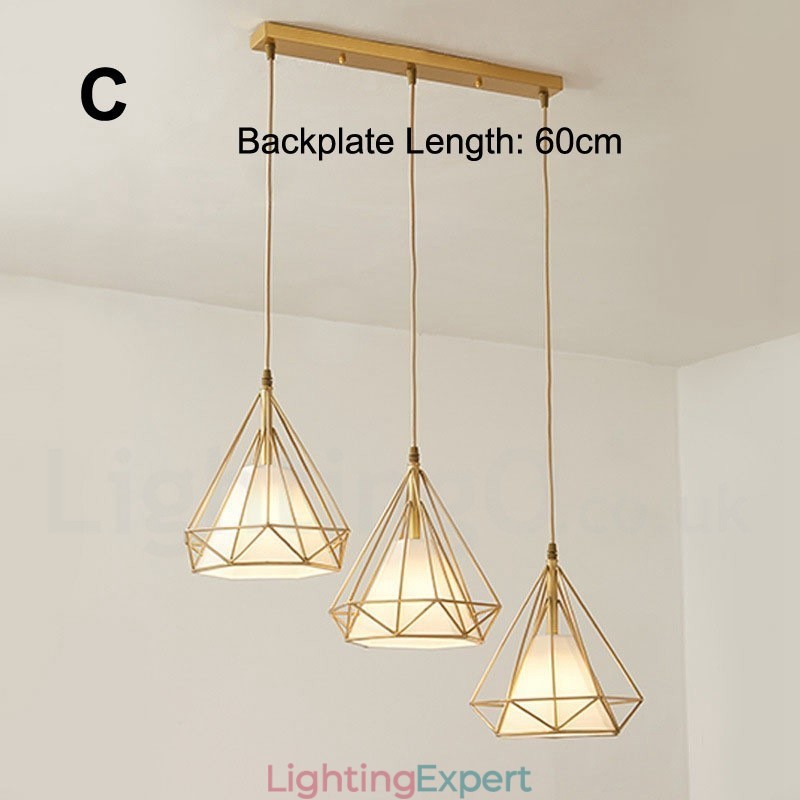 Pure Brass Rustic Lodge Nordic Style Pendant Light with Fabric Shade