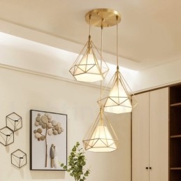 Pure Brass Rustic Lodge Nordic Style Pendant Light with Fabric Shade