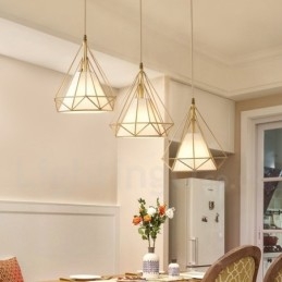 Pure Brass Rustic Lodge Nordic Style Pendant Light with Fabric Shade