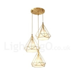 Pure Brass Rustic Lodge Nordic Style Pendant Light with Fabric Shade
