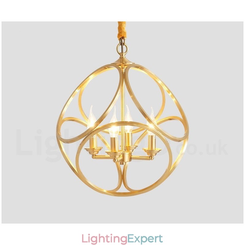 Pure Brass Rustic Lodge Nordic Style Pendant Light