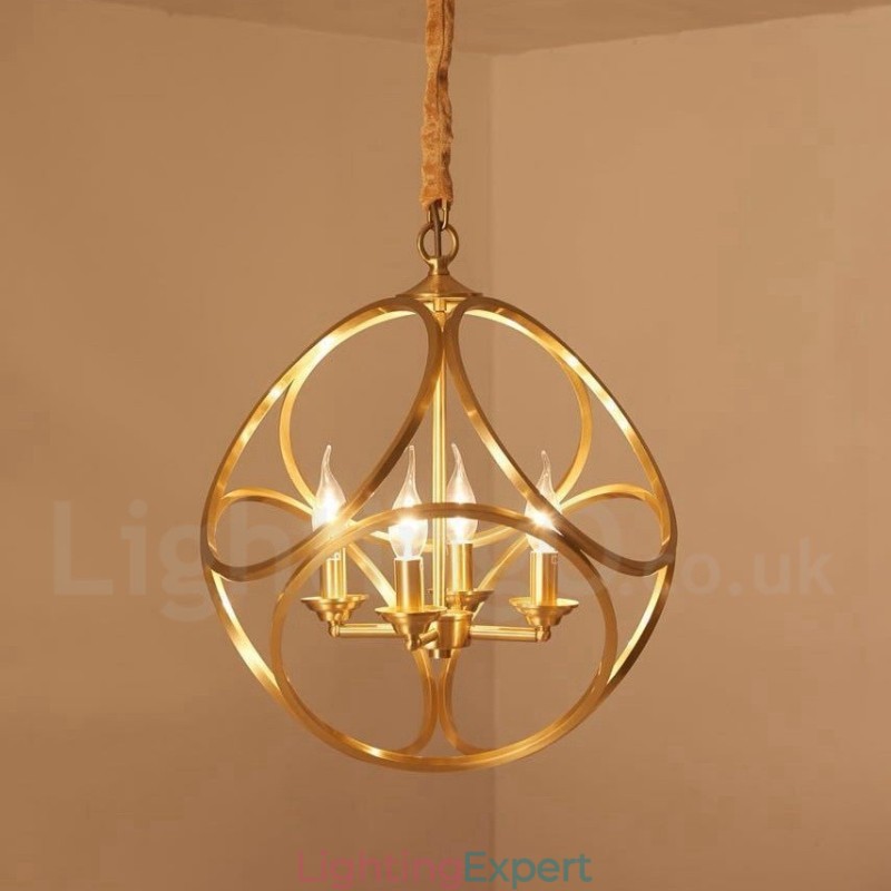 Pure Brass Rustic Lodge Nordic Style Pendant Light
