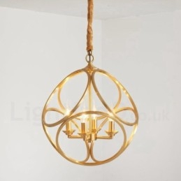 Pure Brass Rustic Lodge Nordic Style Pendant Light