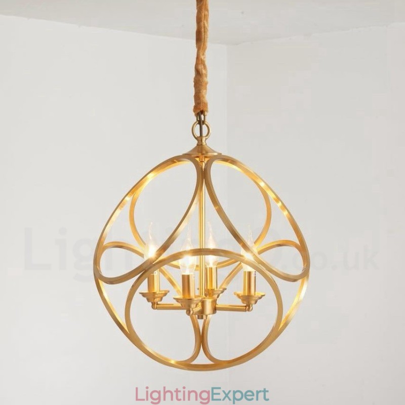Pure Brass Rustic Lodge Nordic Style Pendant Light