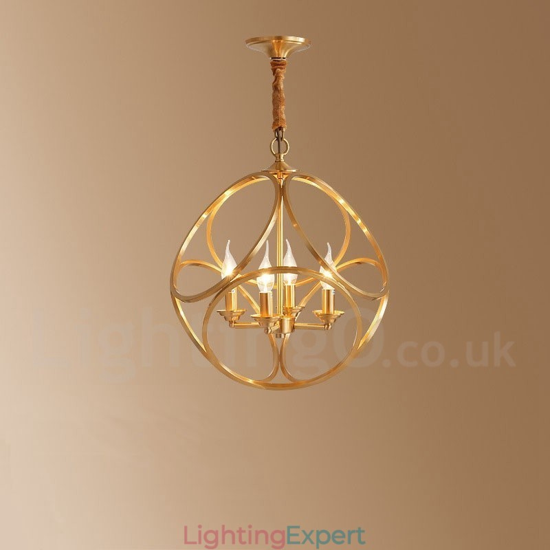 Pure Brass Rustic Lodge Nordic Style Pendant Light