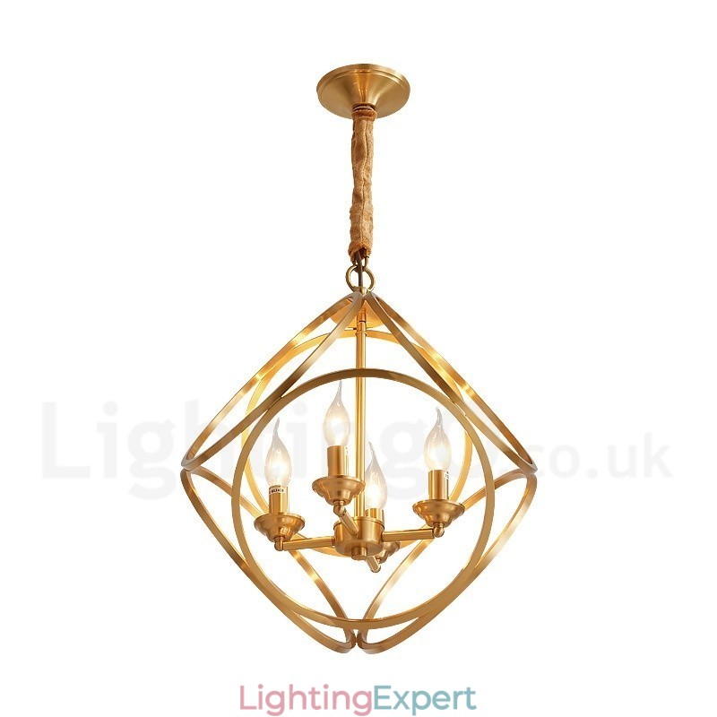 Pure Brass Rustic Lodge Nordic Style Pendant Light
