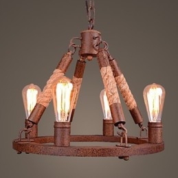Vintage Rope Pendant Light Loft Creative Industrial Lamp American Style Decoration